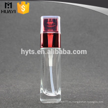 botella de loción corporal de botella de vidrio con spray de bomba matal